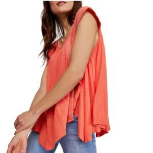 NWOT FREE PEOPLE Keep It Casual Tee In Coral